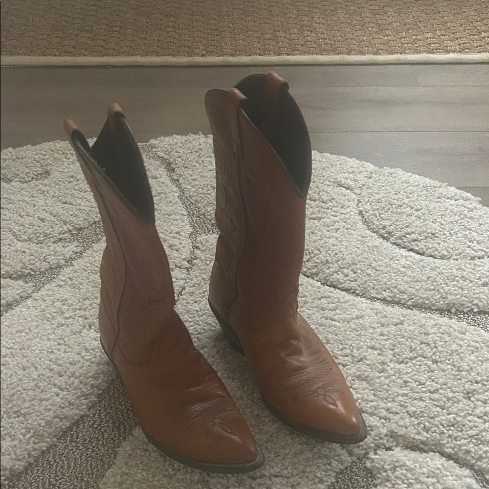 ACME Tan Leather Heeled Boots